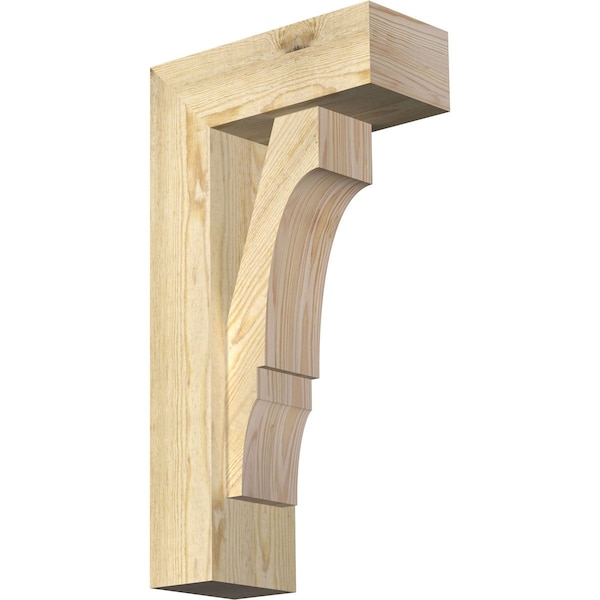 Ekena Millwork Balboa Block Rough Sawn Bracket w/ Offset Brace, Douglas Fir, 6"W x 14"D x 26"H BKT0604X14X26BOA05RDF - main
